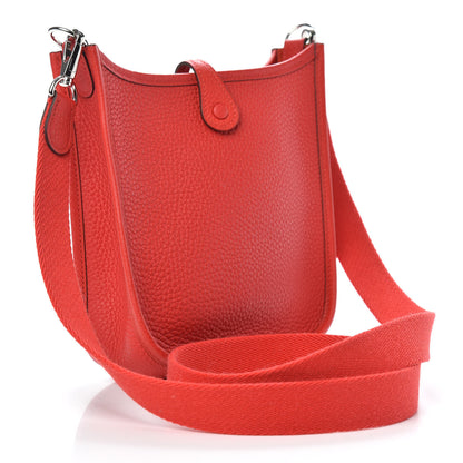 Hermes Taurillon Clemence Evelyne TPM Rouge De Coeur 3 of 10