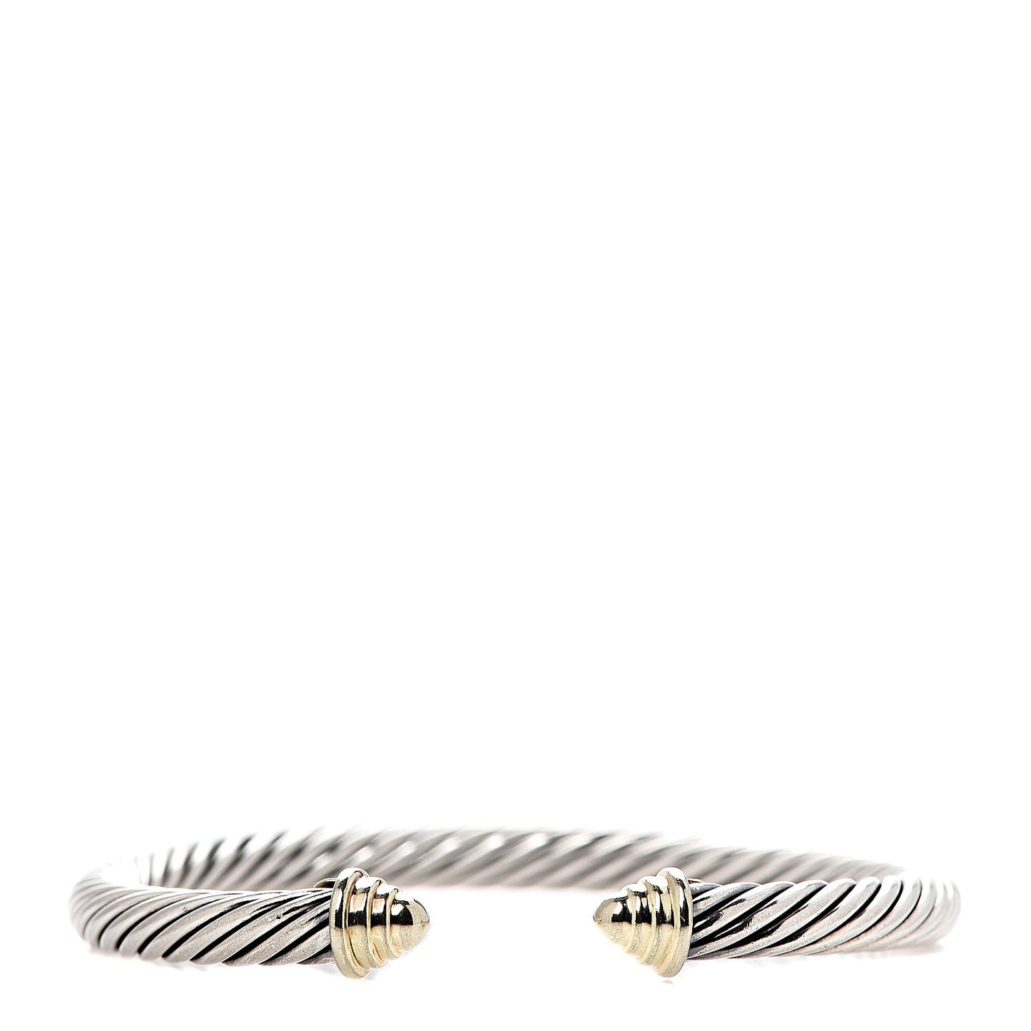 Sterling Silver 14K Yellow Gold 5mm Cable Classics Bracelet