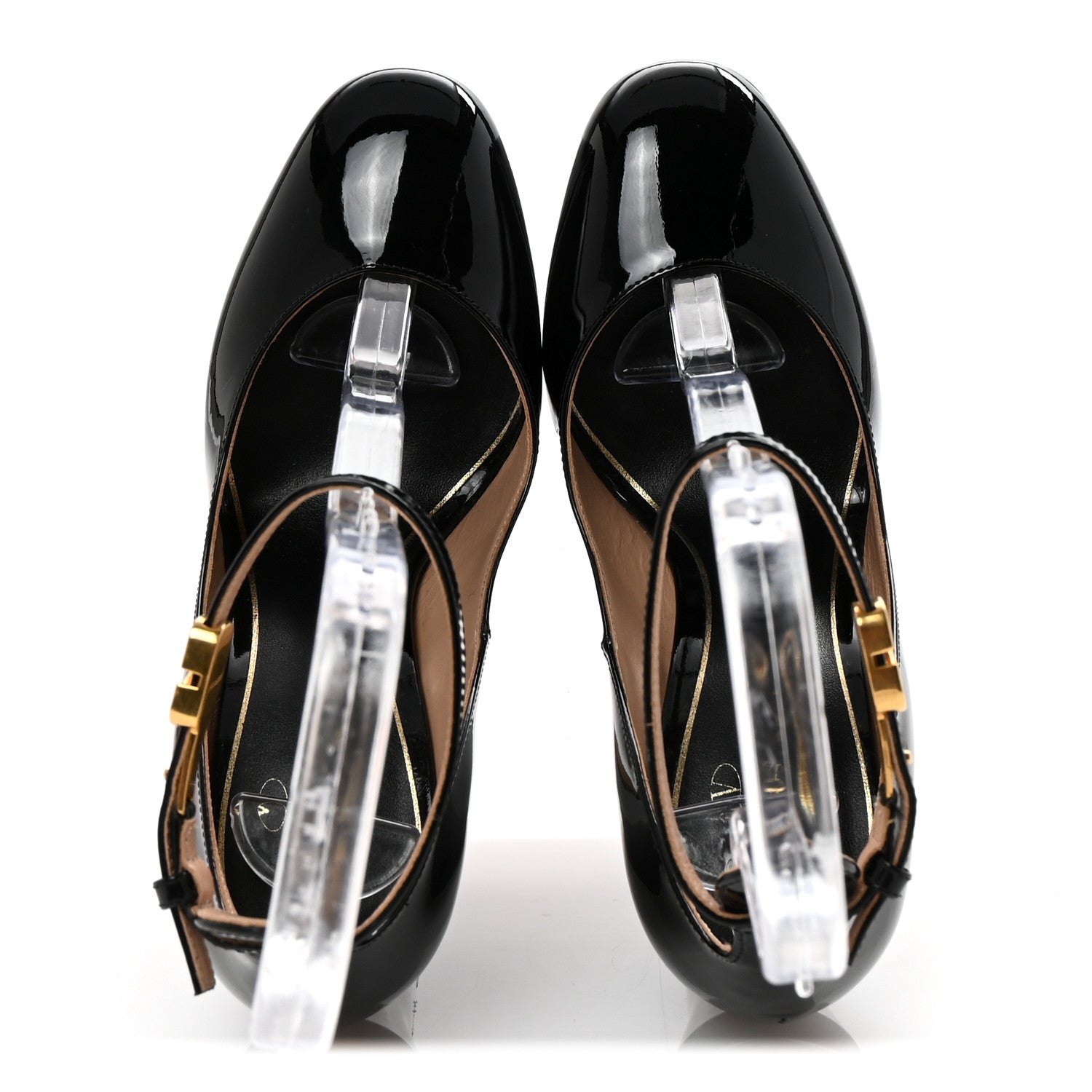 Valentino Garavani Patent Tan-Go 55/155mm Platform Sandals 35.5 Black 2 of 9