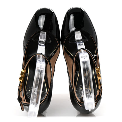 Valentino Garavani Patent Tan-Go 55/155mm Platform Sandals 35.5 Black 2 of 9