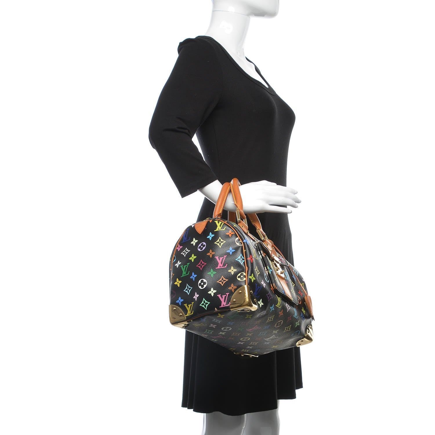 Louis Vuitton Monogram Multicolor Speedy 30 Black 2 of 18