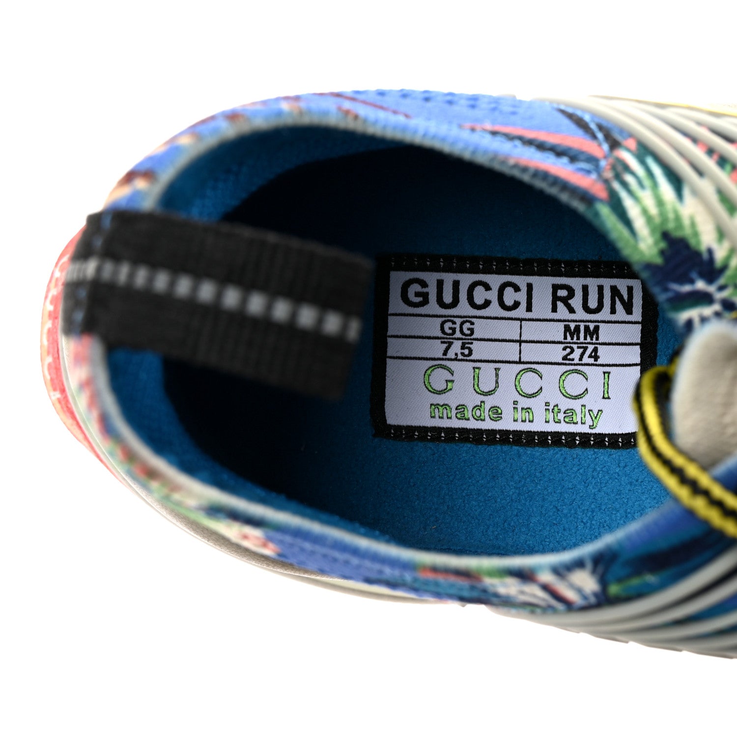 Gucci Technical Knit Fabric Waves Mens Gucci Run Sneakers 7.5 Multicolor 8 of 8