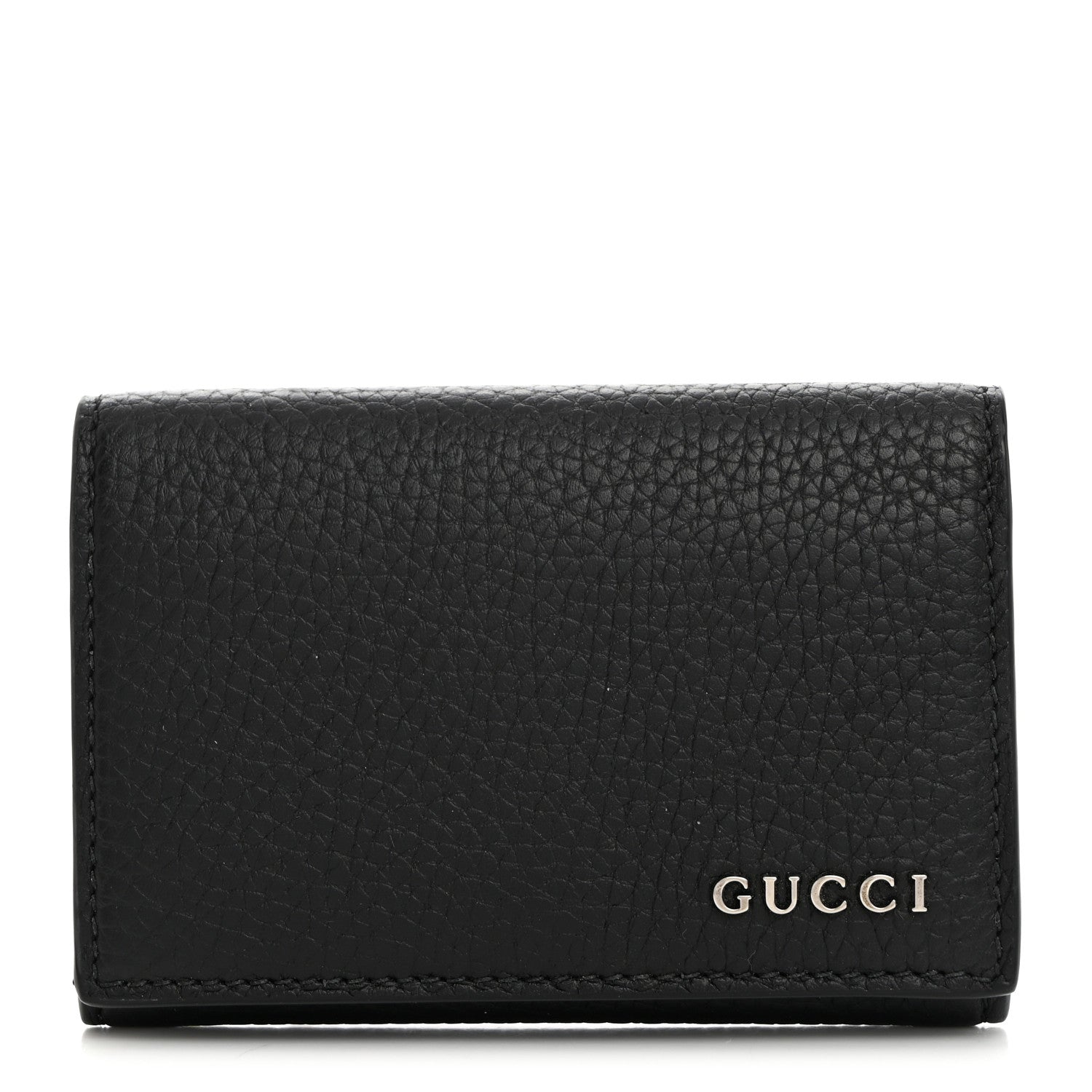 Gucci Grained Calfskin Logo Long Card Case Black 1 of 8