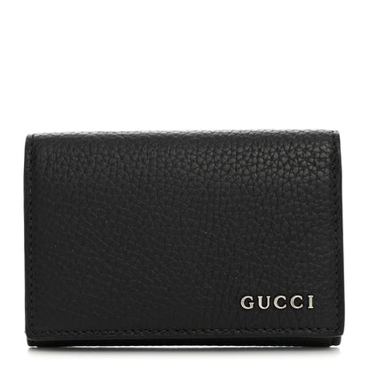 Gucci Grained Calfskin Logo Long Card Case Black 1 of 8