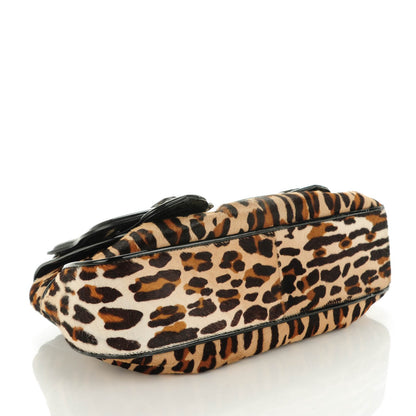 Fendi Calf Hair Leopard Printed B Bag Black 4 of 8