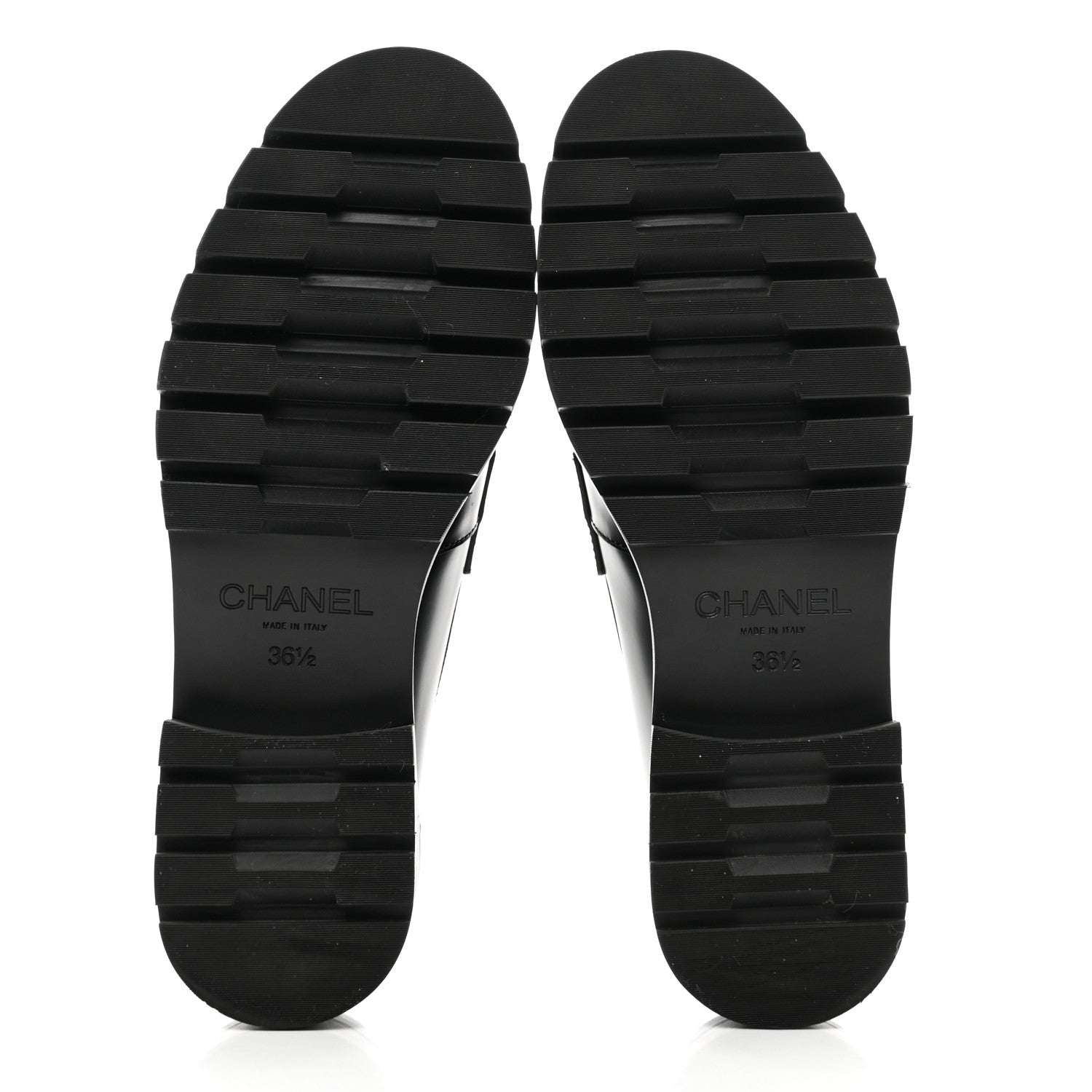 Chanel Calfskin Metal CC Loafers 36.5 Black 5 of 8