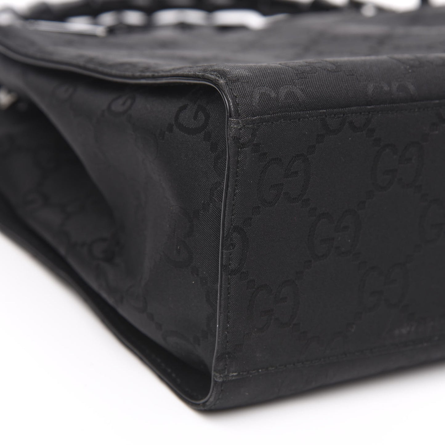 Nylon Monogram Bamboo Handle Bag Black