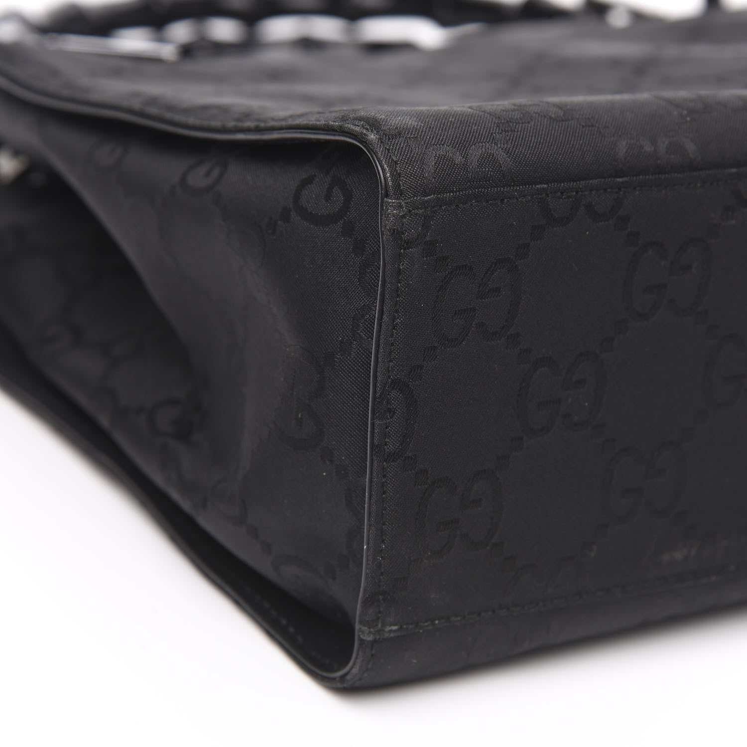 Gucci Nylon Monogram Bamboo Handle Bag Black 8 of 11