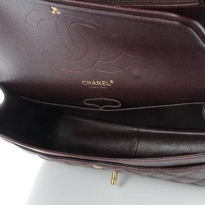 Chanel Caviar Quilted Jumbo Double Flap Burgundy 6 of 9