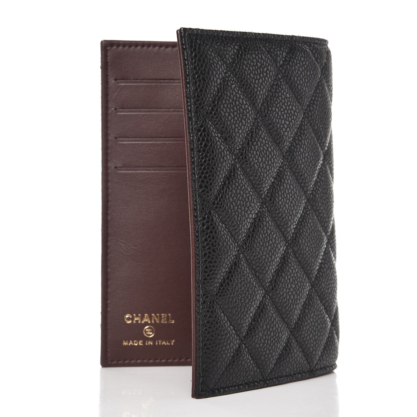 Caviar Quilted Passport Holder Black