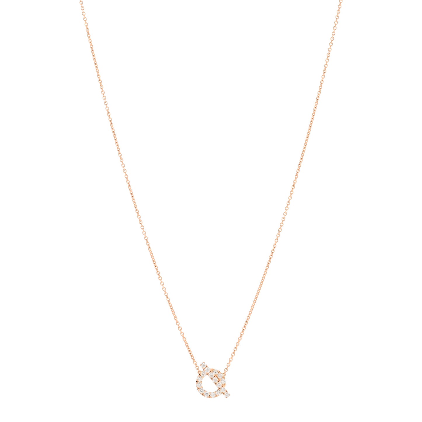 18K Rose Gold Diamond Finesse Pendant Necklace
