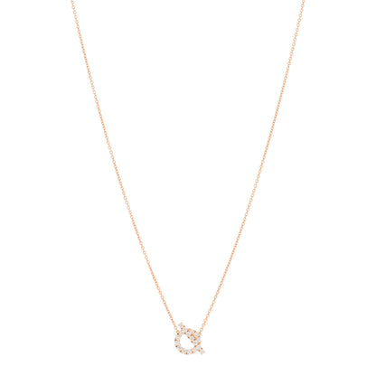 Hermes 18K Rose Gold Diamond Finesse Pendant Necklace 1 of 4