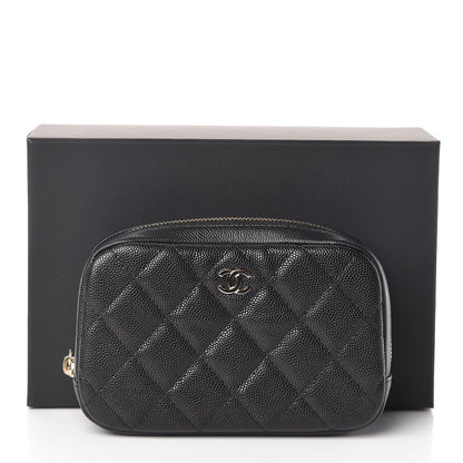 Chanel Caviar Quilted Small Curvy Pouch Cosmetic Case Black 8 of 8