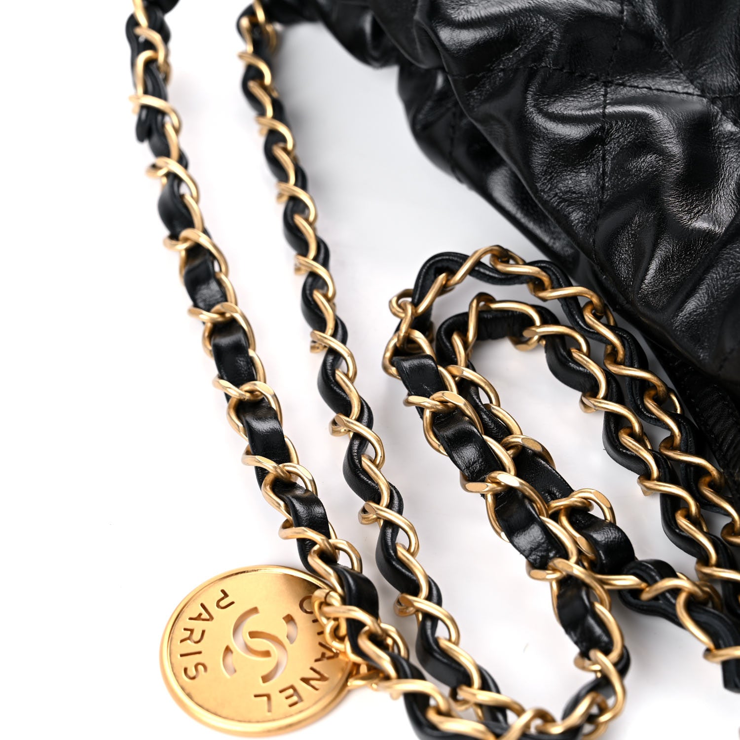 Chanel Shiny Calfskin Quilted Small Chanel 22 Black 11 of 13