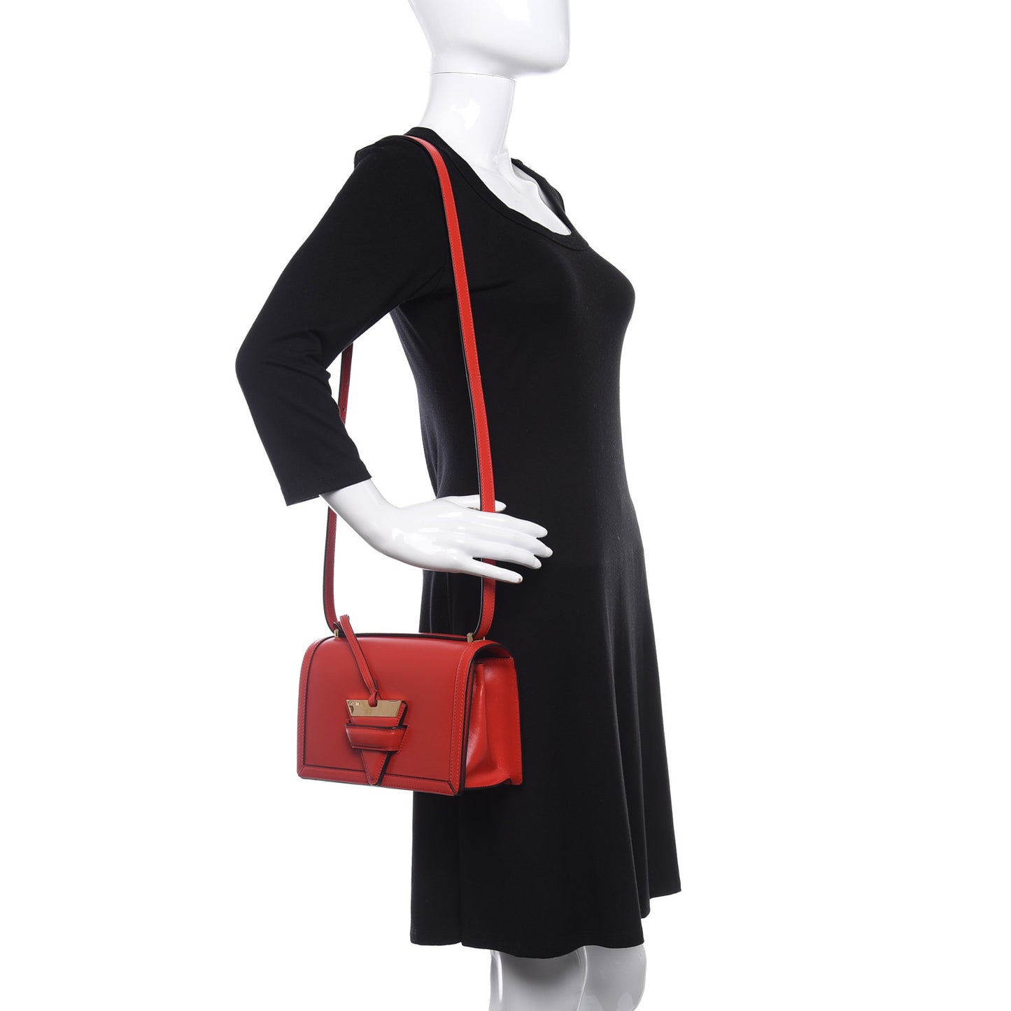 Calfskin Small Barcelona Shoulder Bag Red