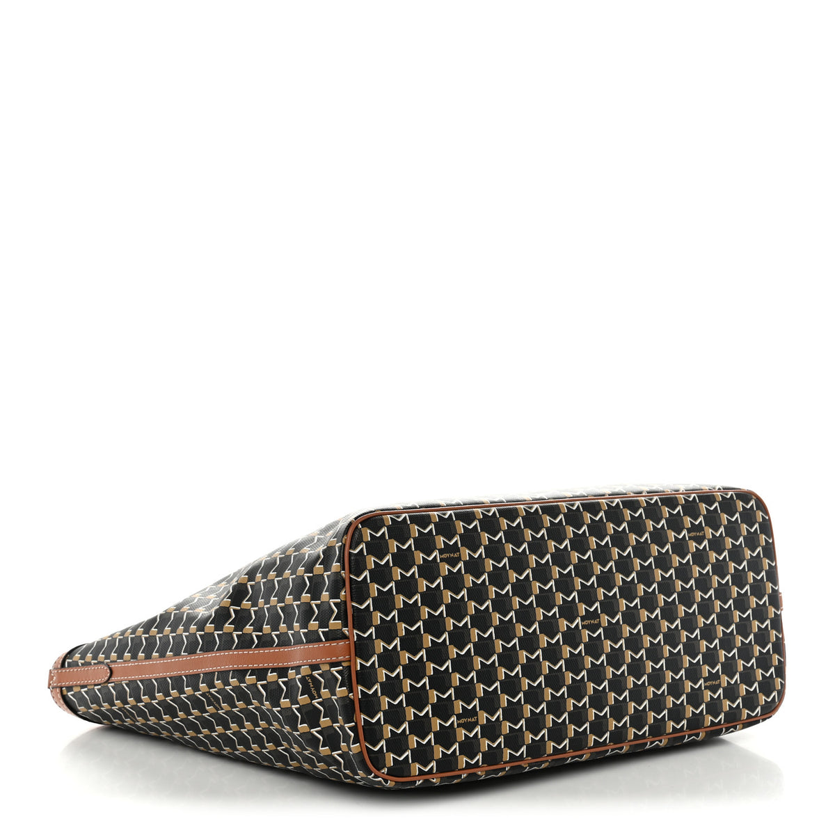 Moynat Calfskin Canvas M Tote MM Brown 5 of 12