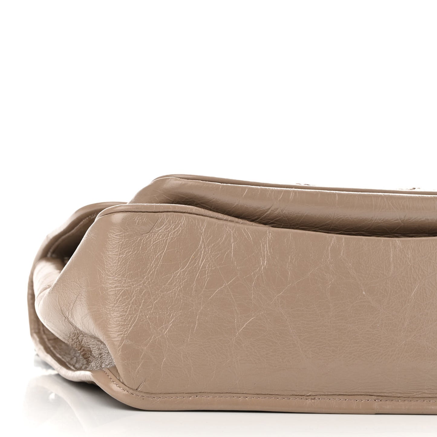 Crinkled Calfskin Matelasse Monogram Medium Niki Chain Satchel Gold Sand