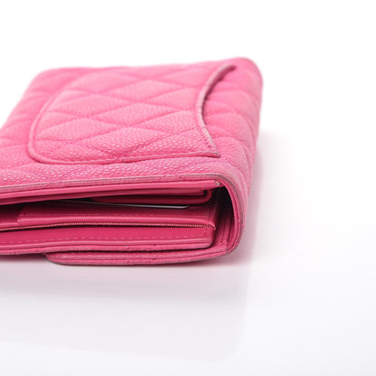 Chanel Iridescent Caviar Quilted Large Flap Wallet Pink 13 of 18