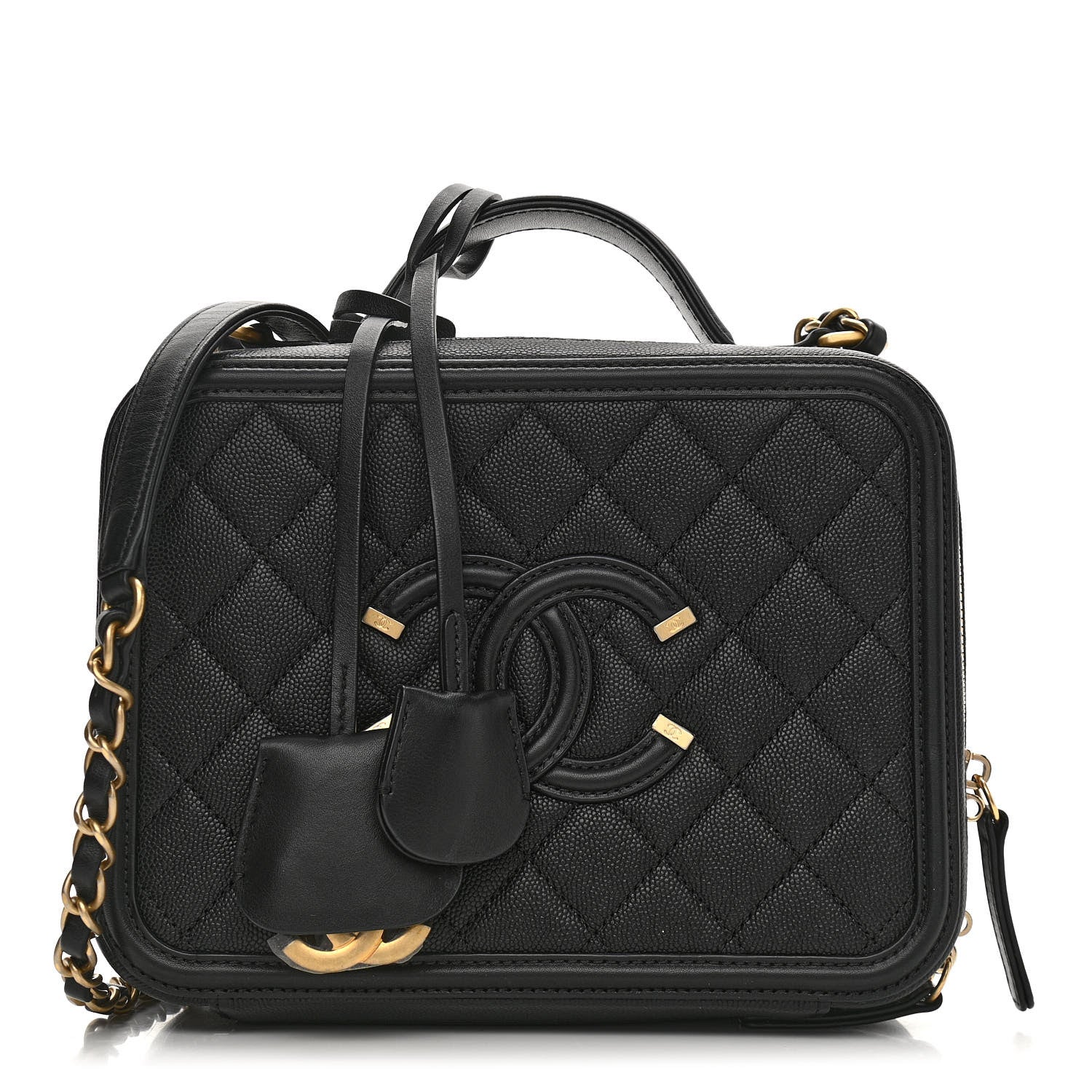 Chanel Caviar Quilted Medium CC Filigree Vanity Case Black 1 of 13