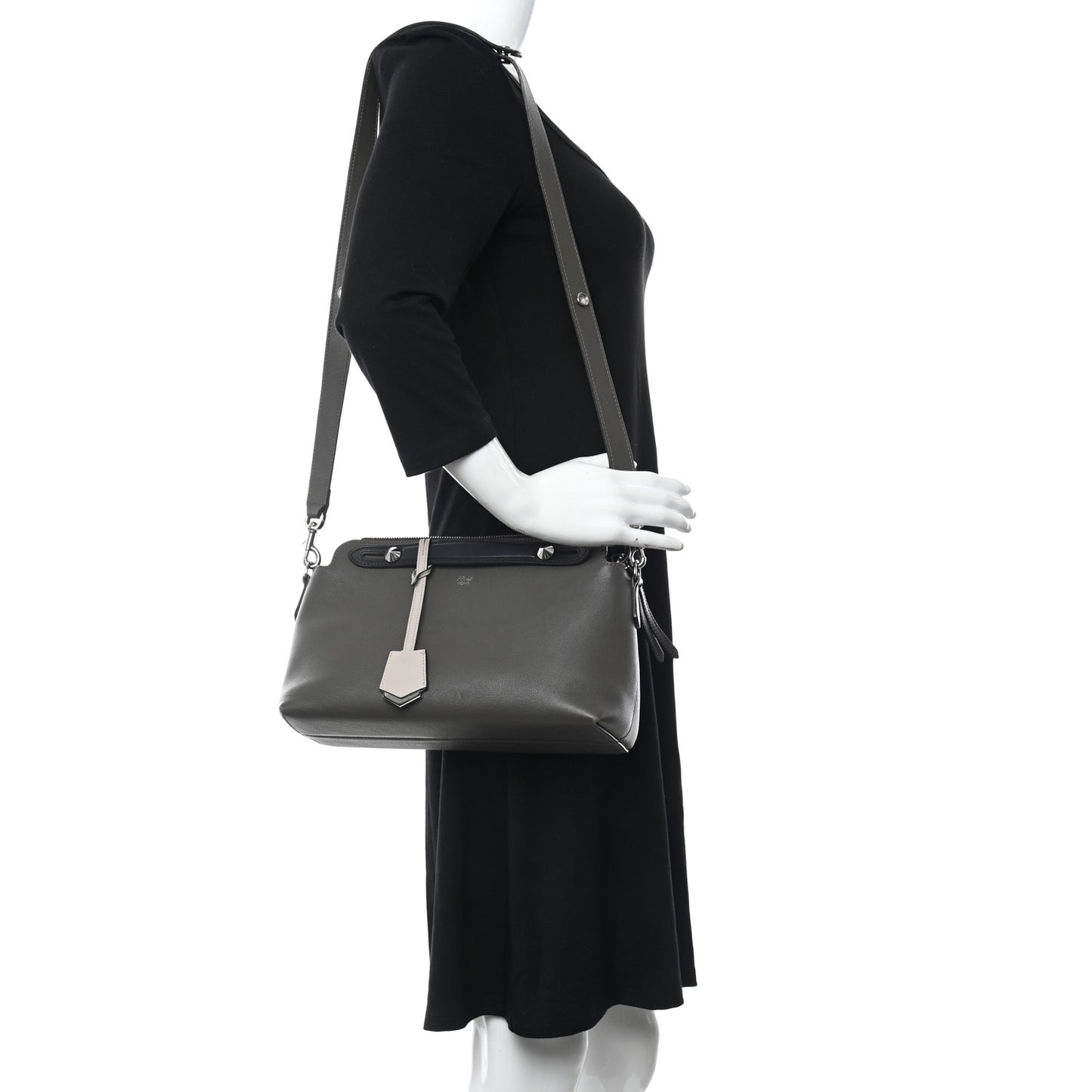 Vitello Dolce 4 Color Medium By The Way Boston Bag Carbone Grigio Polvere Multicolor