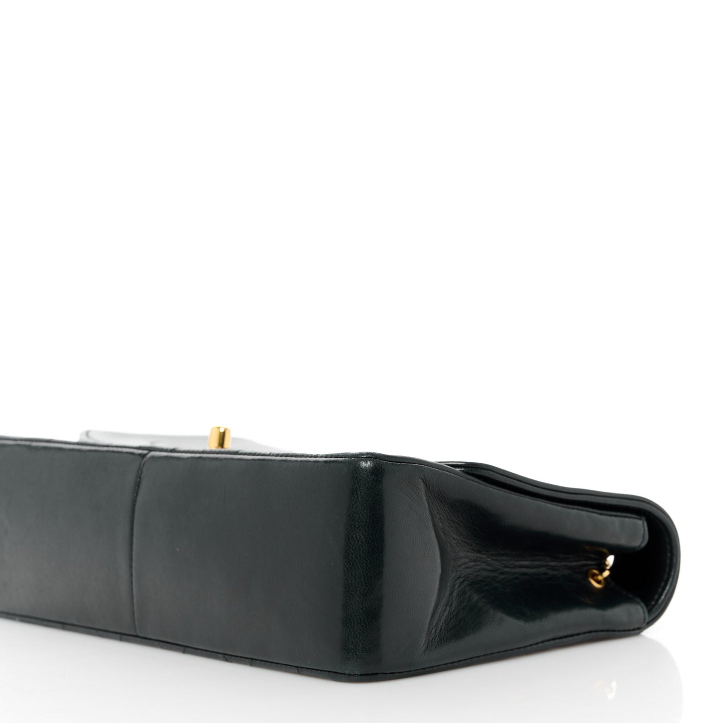 Lambskin Medium Single Flap Black