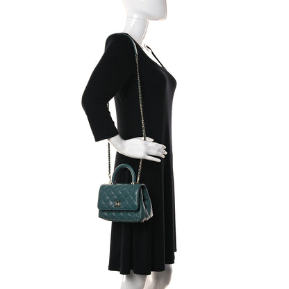 Chanel Caviar Quilted Extra Mini Coco Handle Flap Green 2 of 13