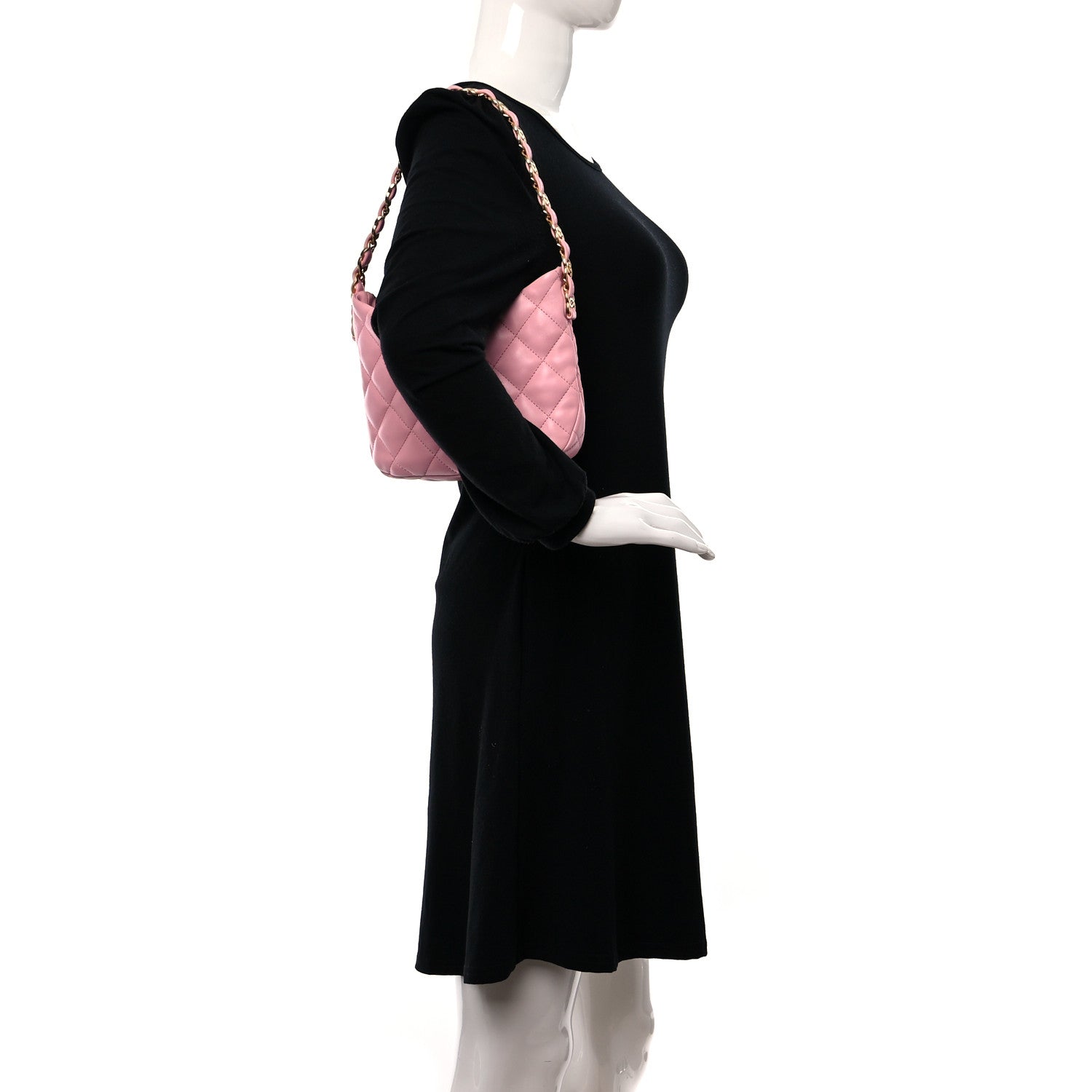 Chanel Lambskin Quilted CC Links Hobo Light Pink 3 of 9