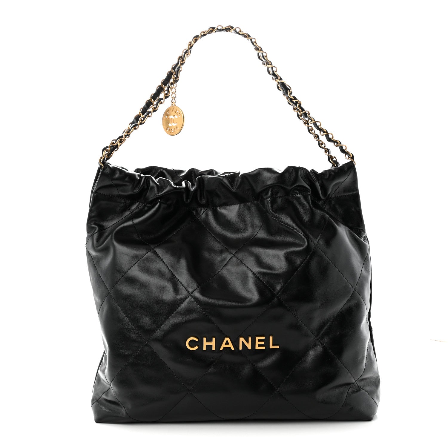 Chanel Shiny Calfskin Quilted Chanel 22 Black 1 of 12