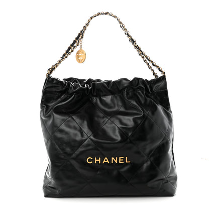 Chanel Shiny Calfskin Quilted Chanel 22 Black 1 of 12