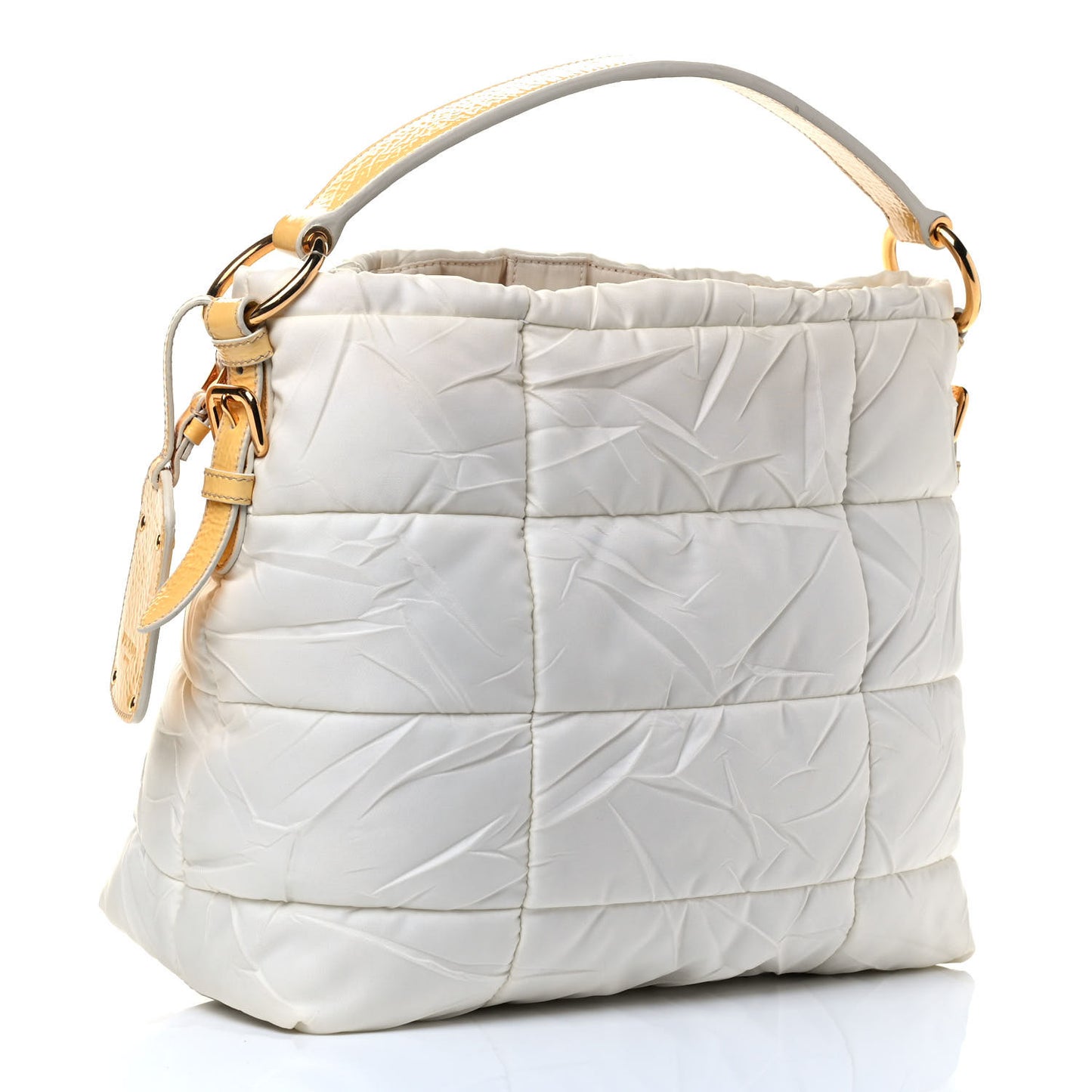 Crispy Nylon Top Handle Bag White