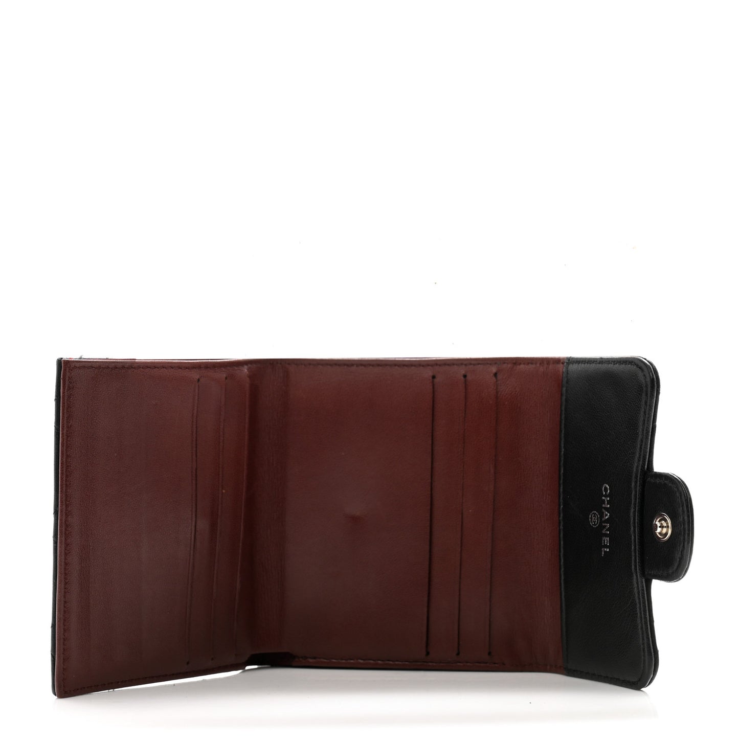 Lambskin Quilted Double Sided Wallet Black
