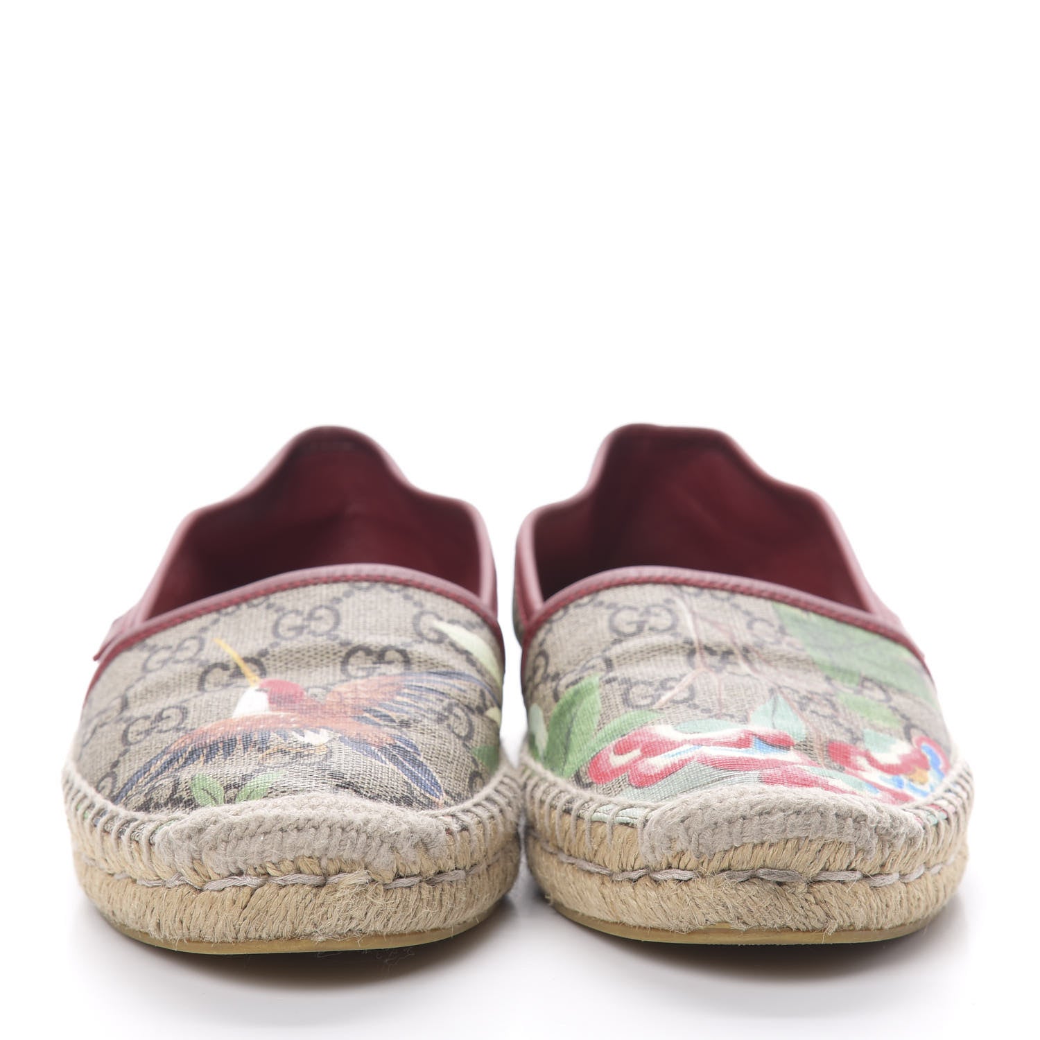 Gucci GG Supreme Monogram Blooms Espadrilles 36.5 Beige Multicolor Dry Rose 2 of 12