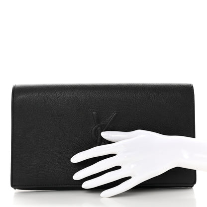 Saint Laurent Goatskin Monogram Large Belle De Jour Clutch Black 2 of 9