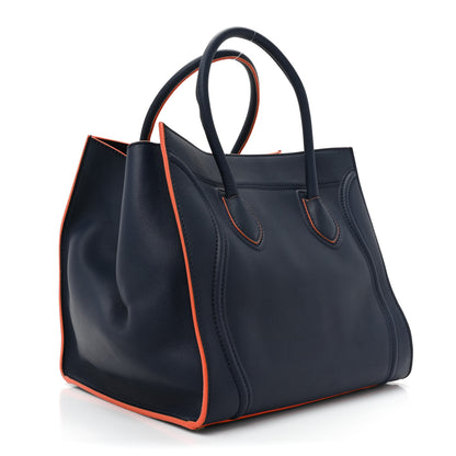 Celine Supple Calfskin Large Phantom Luggage Navy Blue Orange 3 of 13