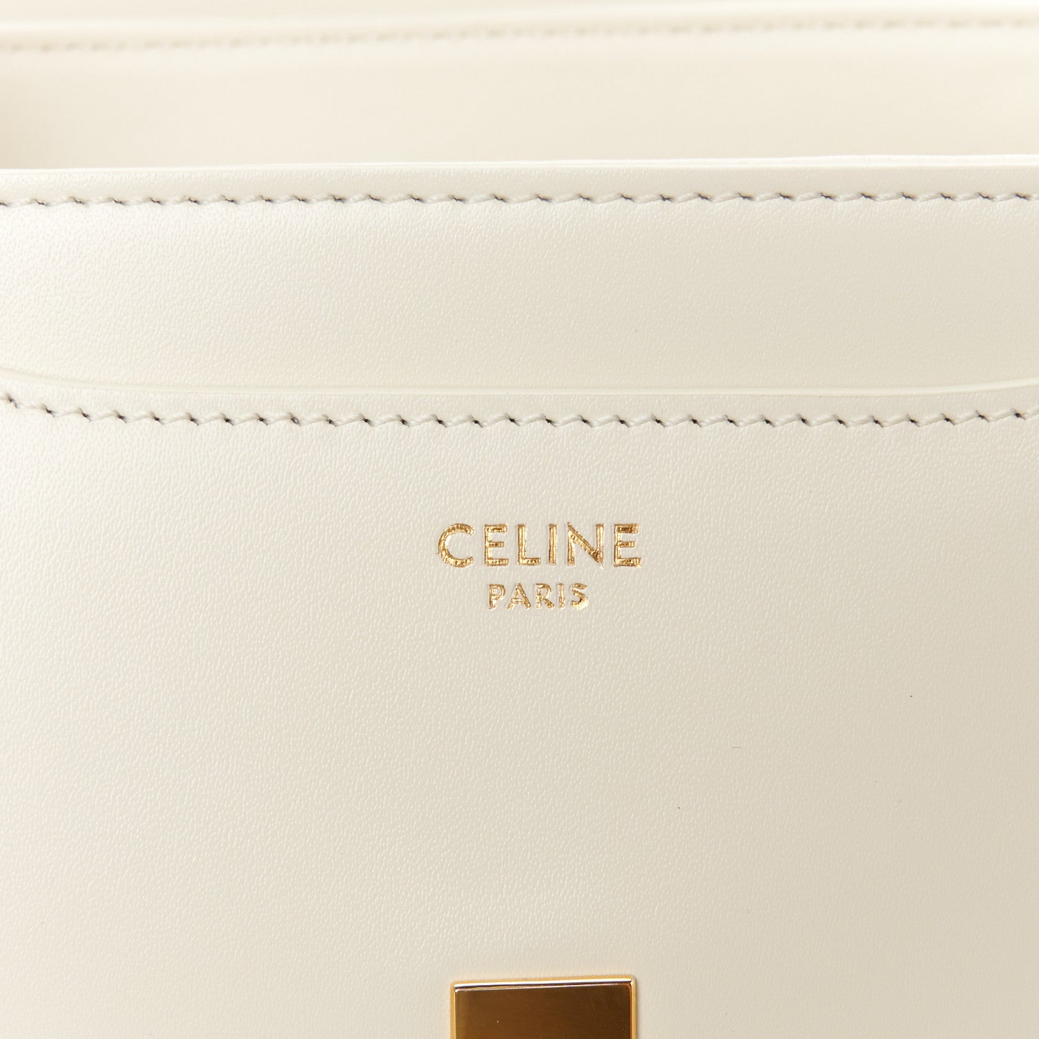 Celine Satinated Calfskin Mini 16 Top Handle Bag White Cotton 8 of 12