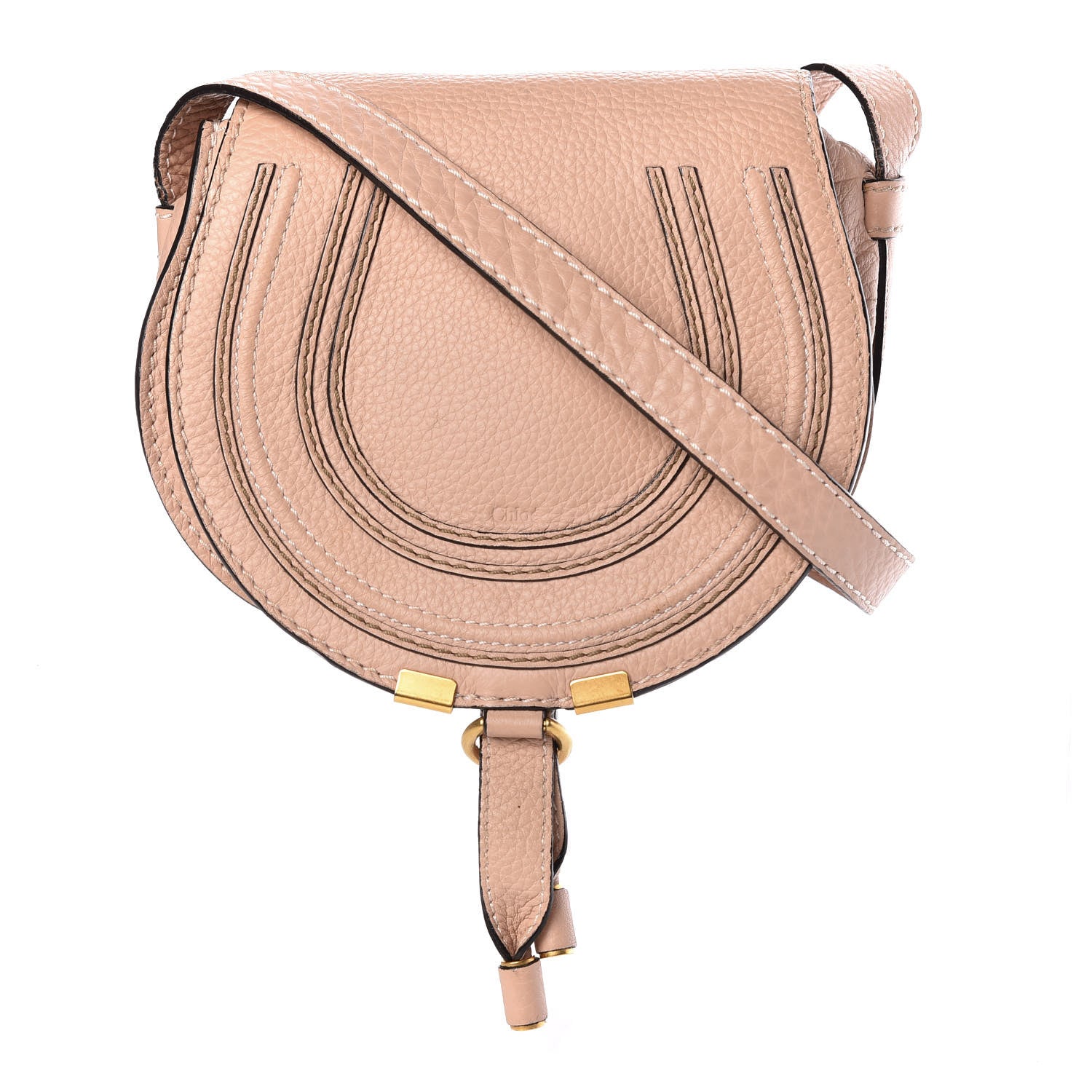 Chloe Calfskin Mini Marcie Round Crossbody Bag Blush Nude 1 of 19