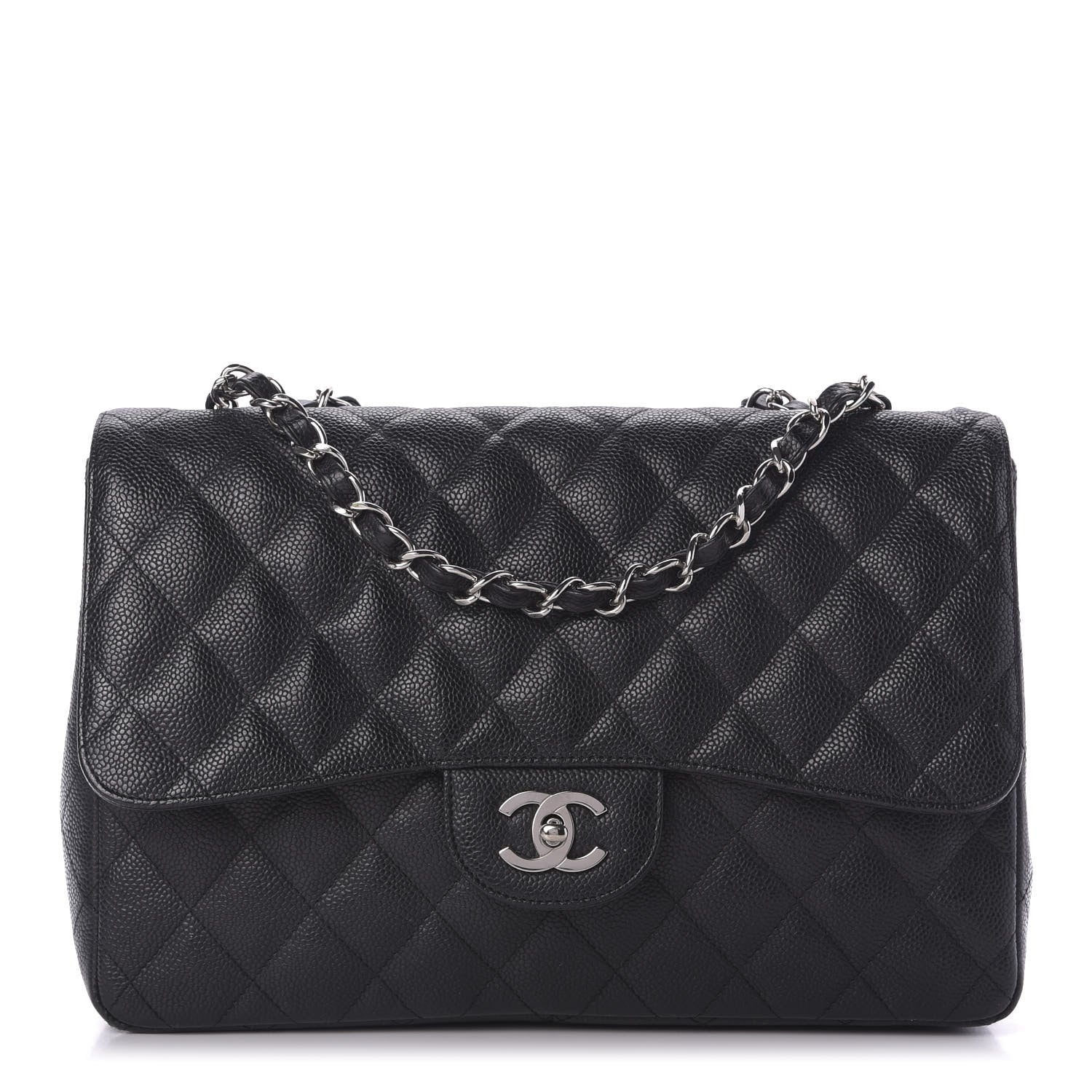Chanel Caviar Quilted Jumbo Single Flap Black 1 of 10