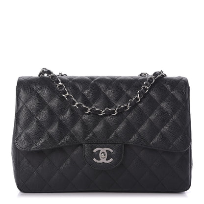 Chanel Caviar Quilted Jumbo Single Flap Black 1 of 10