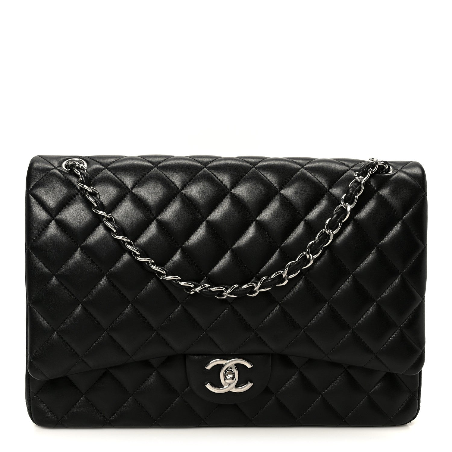 Chanel Lambskin Quilted Maxi Double Flap Black 1 of 11