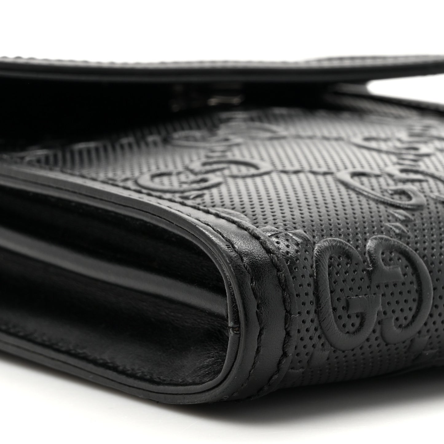Calfskin GG Tennis Embossed Messenger Bag Black