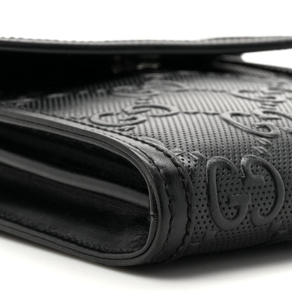 Gucci Calfskin GG Tennis Embossed Messenger Bag Black 11 of 12