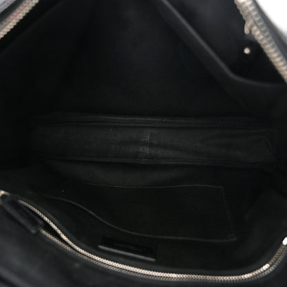 Saint Laurent Calfskin Crocodile Embossed Bold Briefcase Black 5 of 10