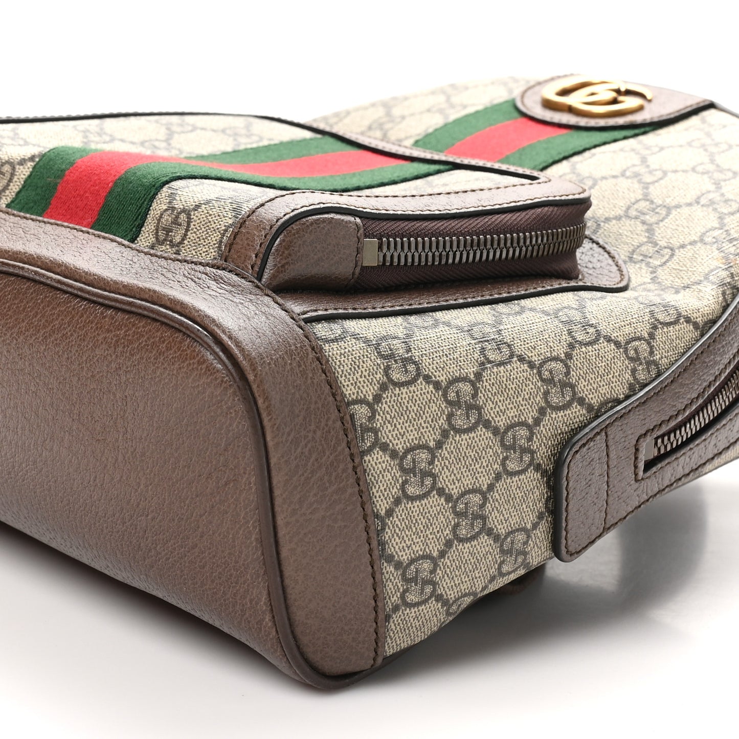 GG Supreme Monogram Calfskin Web Small Ophidia Day Backpack Beige Ebony New Acero