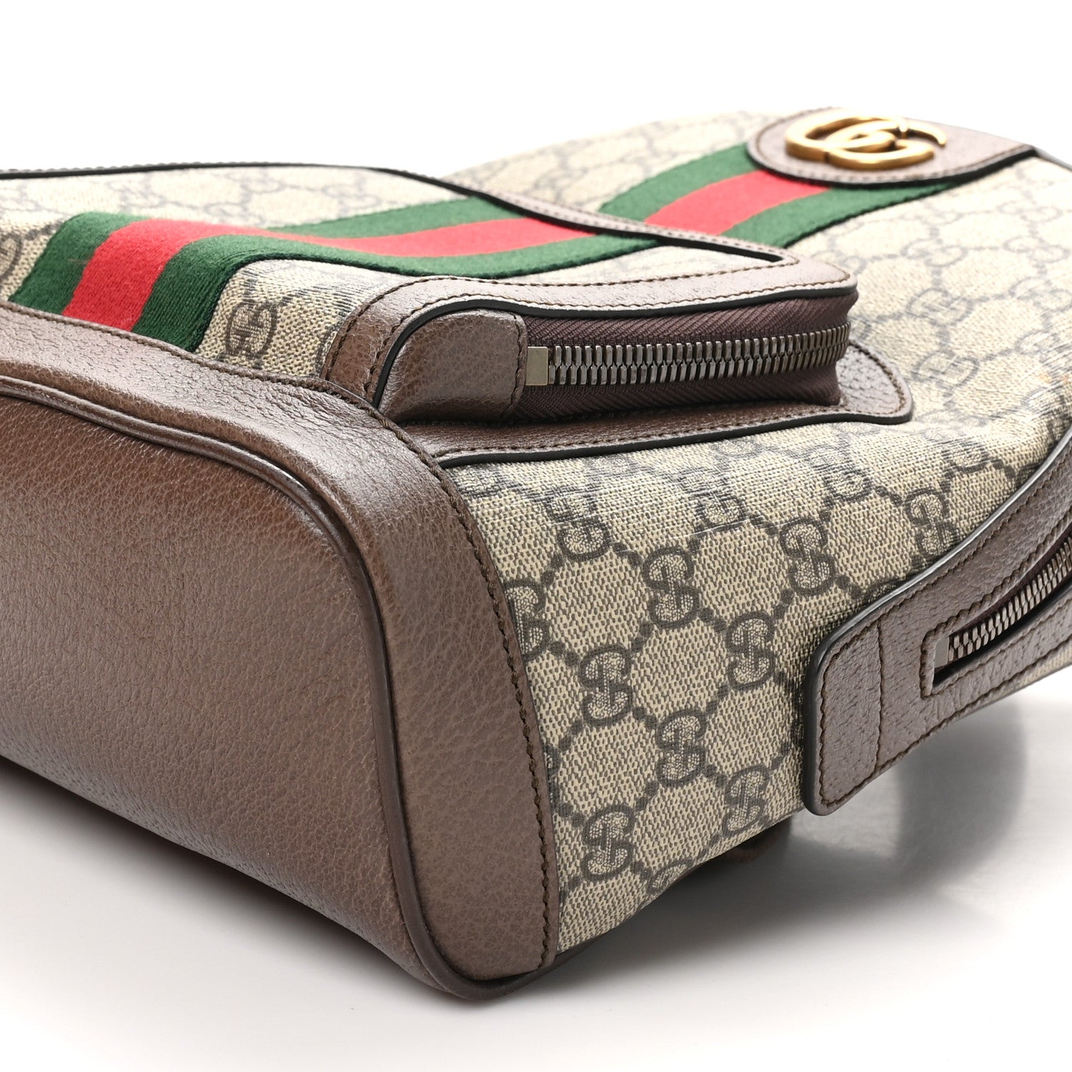 Gucci GG Supreme Monogram Calfskin Web Small Ophidia Day Backpack Beige Ebony New Acero 10 of 10