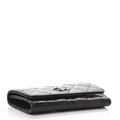 Chanel Calfskin Camellia Embossed Quilted Card Holder Black 4 of 9