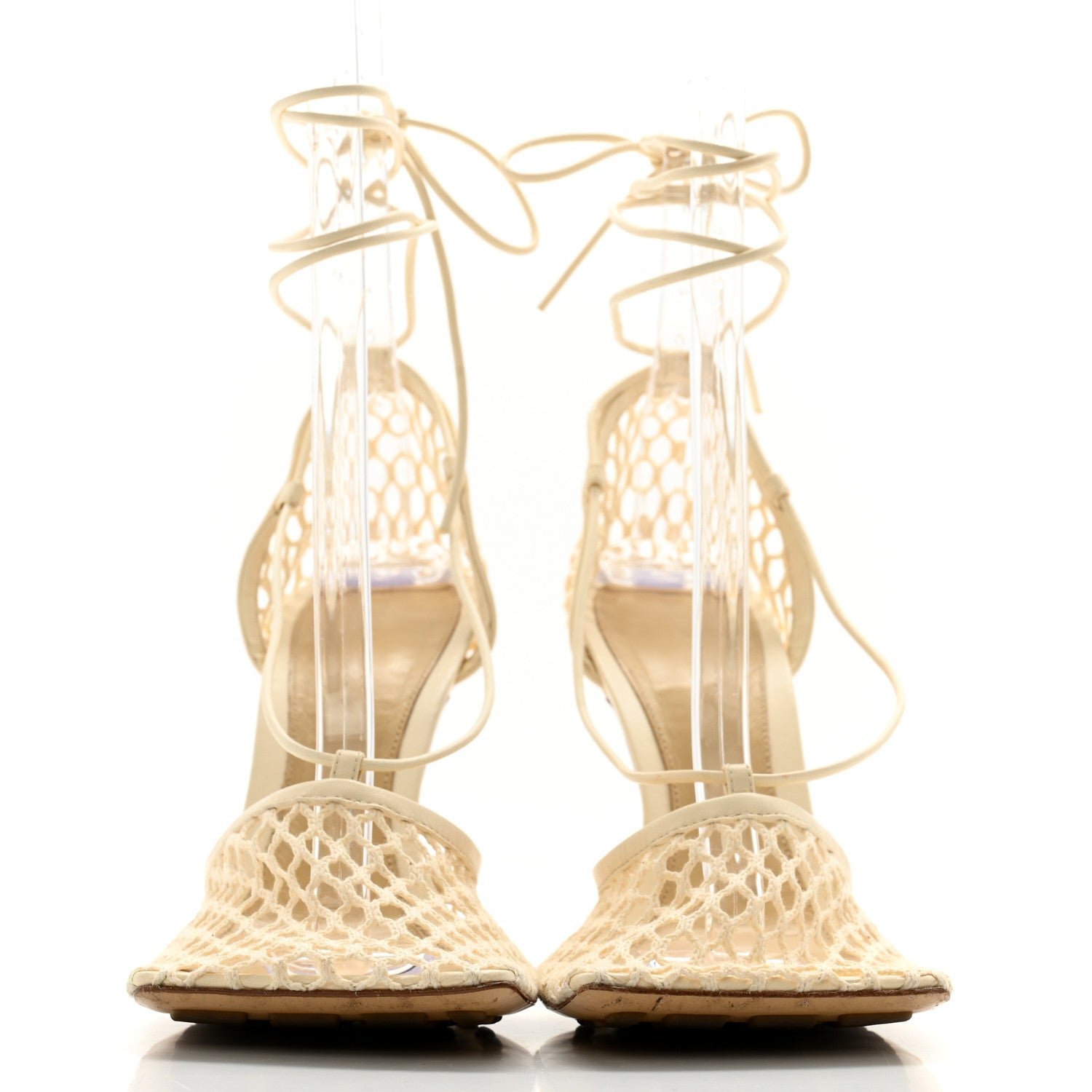 Bottega Veneta Mesh Nappa Stretch Ankle Tie Sandals 40 Toile 2 of 9
