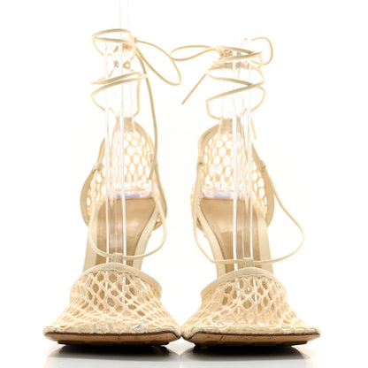 Bottega Veneta Mesh Nappa Stretch Ankle Tie Sandals 40 Toile 2 of 9