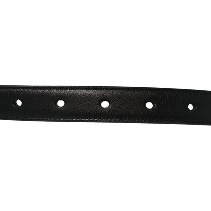 Saint Laurent Smooth Calfskin Monogram Narrow Square Buckle Belt 70 28 Black 3 of 6