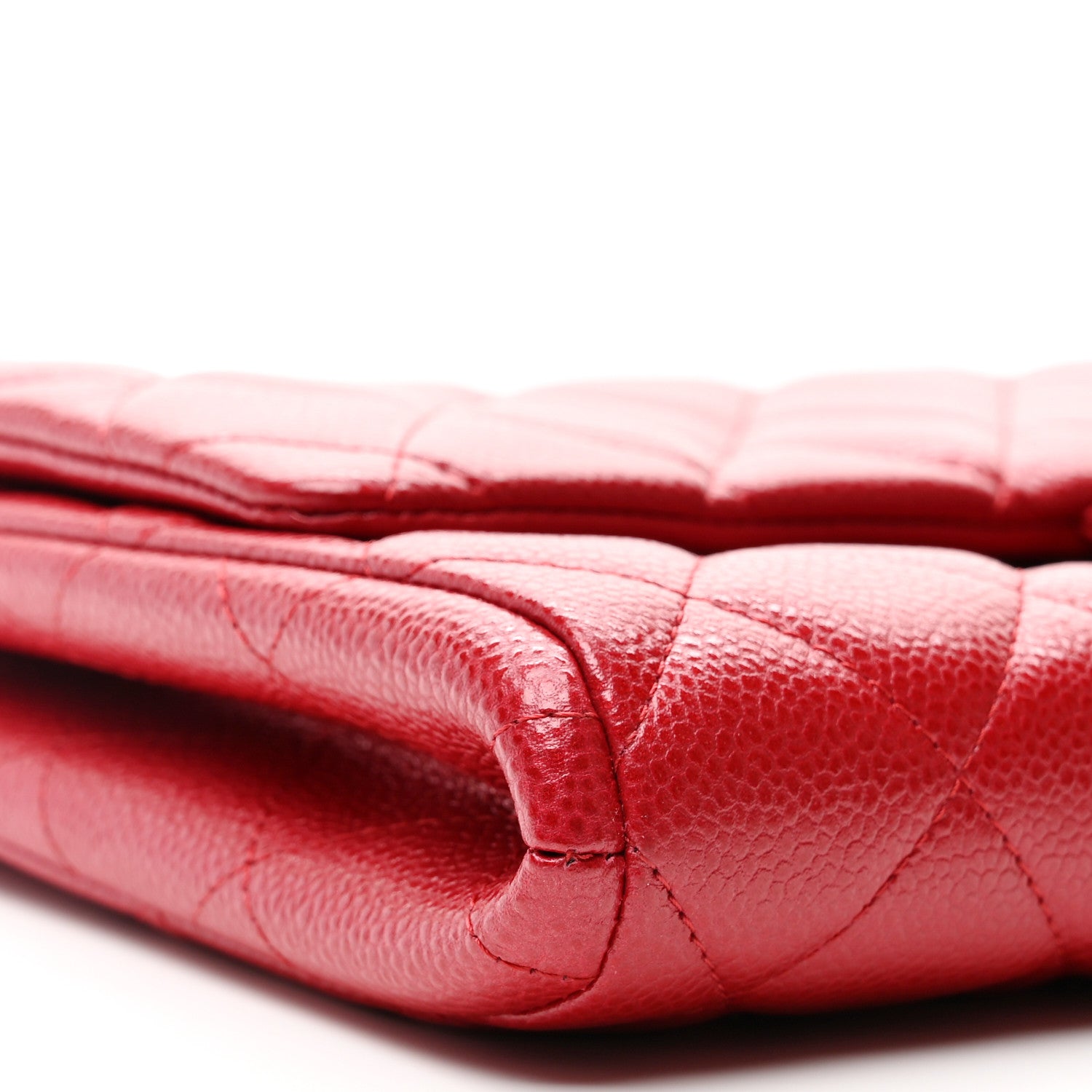 Chanel Iridescent Caviar Quilted Clutch With Chain Flap Red 9 of 10