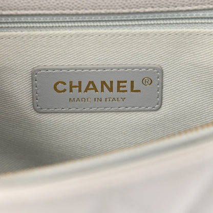 Chanel Caviar Quilted Small Coco Handle Flap Light Grey 6 of 10